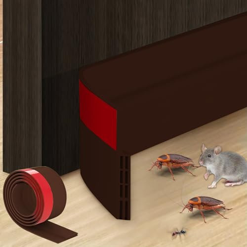 1M Self-Adhesive Soundproof & Weatherproof Draft Strip - Front Door Draught Excluder - Energy Saving - Brown