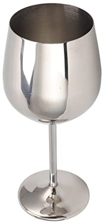 Bicchieri da Vino in Acciaio Inossidabile, Bicchiere da Vino in Metallo con Stelo Portatile Infrangibile Calice da Vino in Metallo Coppa da Champagne Per Banchetti Nuziali(Argento)