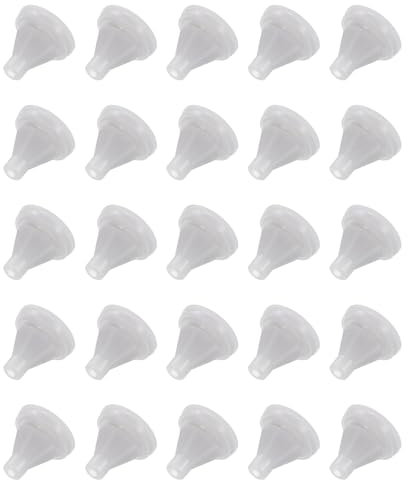 sourcing map 25pcs Shower Head Replacement Nozzles, Silicone Nozzle Sprinkler Spout Round Nib Shower Head Repair Parts Fit Hole Diameter 4mm, Light Grey