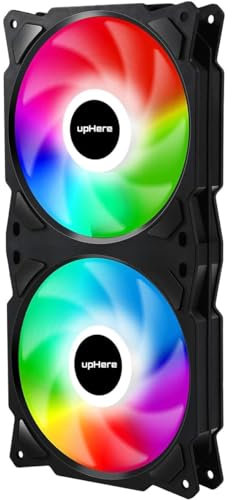 upHere PF2403+3 3-Pin Addressable RGB 240mm AIO Square Frame Fan w/MB Sync/for PC Case and Liquid Cooling