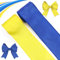 Blinket Gelbes und blaues Band für Ukraine, Drahtband, gelb-blaues Band mit Drahtkanten, für Frühling, Sommer, Schleifen, Basteln, Kranzherstellung, Party-Dekoration, Geschenkverpackung, 6,3 cm x 4,5