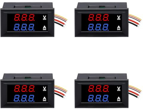 ARCELI 4 Stück 0,28 LED Voltmeter Amperemeter, DC 0-100V 10A Voltmeter Digital, Digital Multimeter Anzeige Spannungs-strom Tester, Detektor Spannungs-strom Zähler Panel Amp Volt Gauge