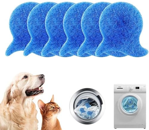 UYVPAER 6 Piezas Atrapa Pelos Lavadora Mascotas, Bolas Atrapa Pelos Para Lavadora,Recoge Pelo Reutilizable Lavadora Bola De Lavado Para Eliminar El Pelo De Las Mascotas En La Lavadora