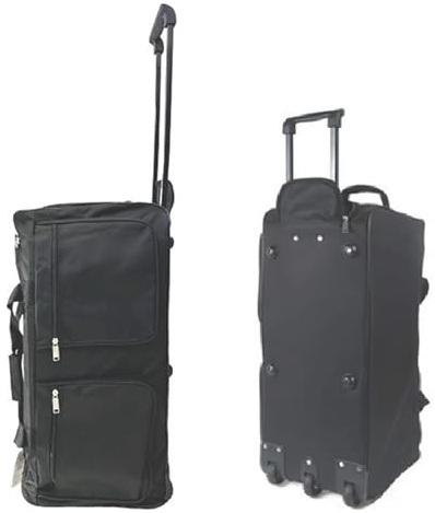 Faltbare Reisetasche BV-04 in drei Größen, wasserdichter Segeltuch-Trolley und Rollen. Große Kapazität und Haltbarkeit Oxford Schwarz, erweiterbare Reisetasche, Schwarz , BV 04 L, Ausziehbare und
