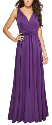 biJerou Robe élégante convertible multidirectionnelle pour demoiselle d'honneur - Robe d'invité de mariage pour femme - S XL, d, L