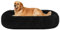 HMTOPE Orthopädisches Hundebett rund Hundekissen Hundesofa Katzenbett Donut Kuscheliges Hundekorb Waschbar, 100 cm Ø, Schwarz