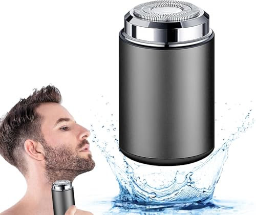 Mini rasoirs, Portable Electric Razor, USB rechargeable, rasoir électrique de voyage, durée de vie de la batterie rechargeable de 120 minutes, rasoir étanche portable for Home, Car, Travel (Gris)