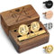 Personalisiert Manschettenknöpfe Herren für Männer mit Initialen & Krawattennadel Set mit gravierter Holzbox Perfekte Hochzeitsgeschenke für Bräutigam, Trauzeugen & Vater