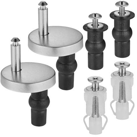 6Pcs Toilet Seat Bolts, Universal WC Replacement Bolts with Expanding Rubber Screws, Stainless Steel Toilet Hinge Screws Fittings, Quick Release Toilet Top Fix Nuts for Blind Holes(6 PCS)