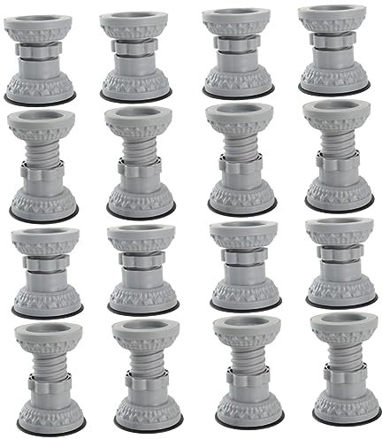 HOMSFOU 4 Sätze Aufzugspad Teile Für Hochdruckreiniger Fußpolster Für Waschmaschinen Schlauch Abfluss Fußpolster Für Möbel Unterlegscheibe Beinstabilisator Plastik Light Grey 4 Stück * 4