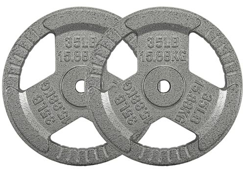 Aurorafy 2,5 cm Standard-Hantelscheibe aus Gusseisen, 15,9 kg, für Krafttraining & Gewichtheben, mehrere Gewichte erhältlich