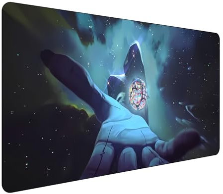 Arcane League of Legends - Grand tapis de souris de jeu XXL 900 x 400 mm - Dessous en caoutchouc antidérapant - Bords cousus - Pour PC, ordinateur portable, grande protection de bureau étendue pour la