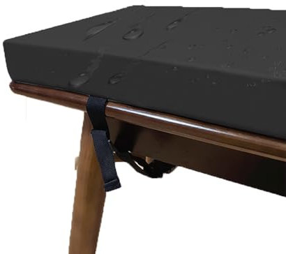 Dicke 5cm Kunstleder Bankkissen Wasserdicht Wetterfest Outdoor GartenBankauflage, Eckbank Auflagen rutschfeste Bankkissen, für Stühle, Drinnen Fensterbank und Hocker (Black,100 x 50 x5 cm)