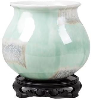 NexaGeniX Pot de Fleur Personnalisé avec Base, Plante Verte, bonsaï Succulent, Pot de Fleurs Rond en céramique for Plantes en Pot, Grande orchidée, Respirant, Cache Pot ceramique