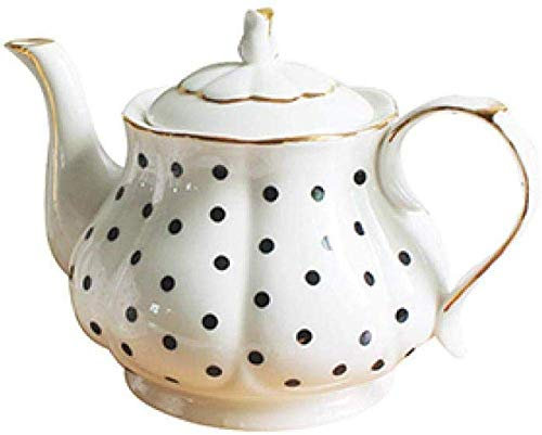 SnamicE Teekanne Keramikteekanne 860 ml Nachmittagstee-Set Teekannen Knochenporzellan Wave Point Handbemalte Kaffeekanne Einfacher Wasserkocher,