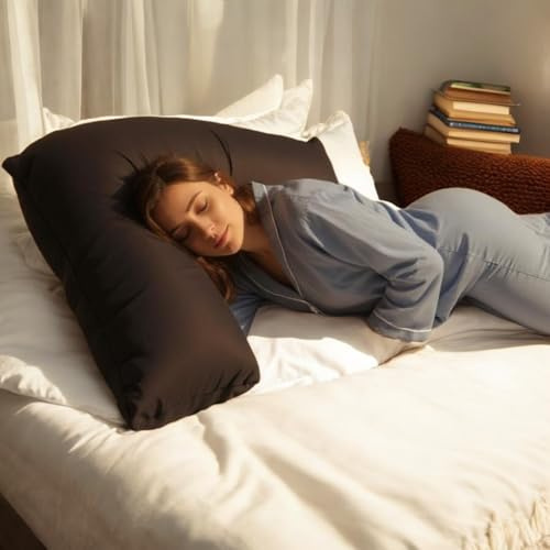 Pro Home V Pillow Case – Soft V Shaped Pillow Case For Adults | Triangular V Shape Pilow Case For Neck, Back & Side Sleepers | V Cushion Cover For Adults (Choclate, V Pillow With Pillowcase)