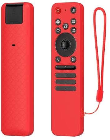Funda de silicona para LG MR25GA Magic Remote Case (Serie 2025 OLED C5 B5 G5 M5), antigolpes y antideslizante, con Lanard para mando a distancia LG Smart TV, color rojo