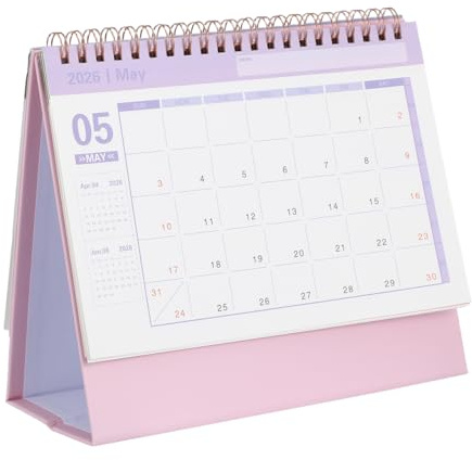 SHINEOFI Tischkalender 2025–2026 18 Monate Englischer Steh-Klapp-Tischkalender Kleine Monats- Für Büro Und Zuhause (2025–Dezember 2026)
