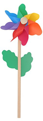 Wood Windmill Spinner Pinwheels Home Garden Yard Decoration Kids Toys New Mills-plastic
