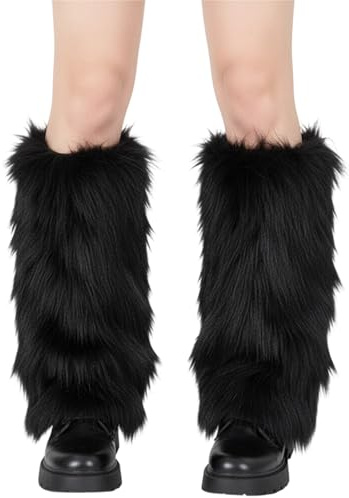 YceLon Fur Boots, Fell Stulpen, 40cm Leg Warmers,Lange Fellstulpen, Perfekte Länge Und Vielseitige Farben, Ideal Für Kalte Weihnachten Winter Jahreszeiten