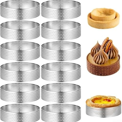 Runder Kuchenring aus Edelstahl zum Backen von einheitlichen Kuchen, Mousses und Torten, mit einfacher Lebensmittelfreigabe und Konstruktion (2)