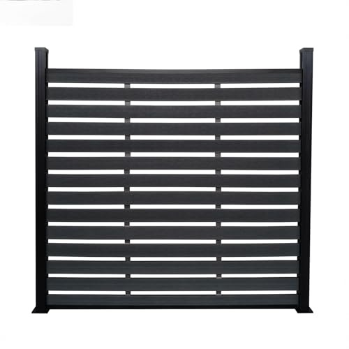 Floordirekt WPC Sichtschutzzaun „Capri“ 180×180 cm – Schwarz – 14 Paneele, 21 mm stark – Aluminium-Pfosten 68 mm – UV- & wetterbeständig – Moderner Gartenzaun für Terrasse & Grundstück
