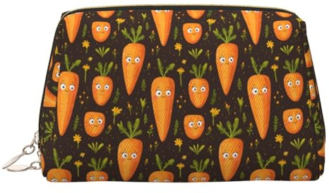 GVYGVY Grande trousse de maquillage de voyage – Trousse de maquillage en cuir PVC avec imprimé carotte pour femme avec fermeture éclair, portable et résistante à l'eau – Trousse de toilette pour femme
