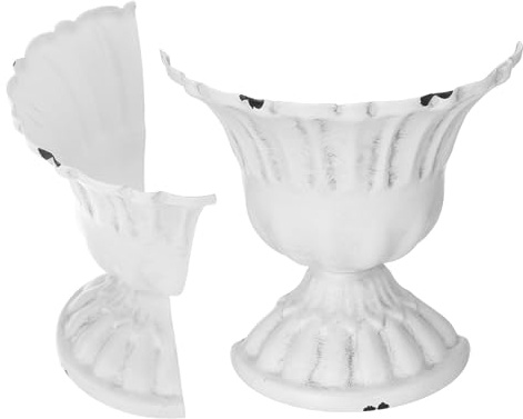 ELAYARD 2 Pièces Lot de Cache-Pots Muraux Métal pour Fleurs Vase Demi-Mur Style Rétro avec Peinture à Huile Support Plantes Décoratives pour Table et Mur Centre de Table et Décoration
