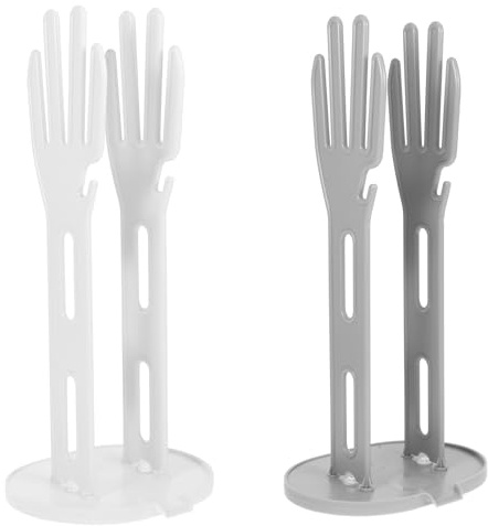 Plastic Glove Storage Rack 2pcs for Kitchen Countertop Drying | Rubber Glove Stand, Compact Multi-purpose Design, Prevents Water Accumulation, Quick Drying