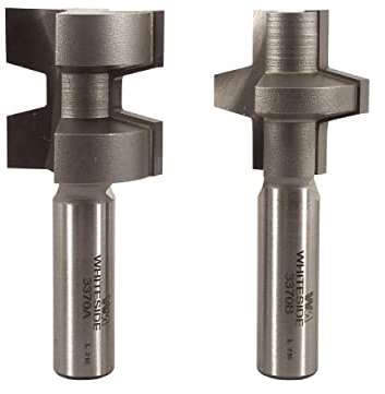 Whiteside Router Bits 3370 Wedge Tongue and Groove Set with 1-1/4-Inch Large Diameter and 5/8-Inch to 1-1/4-Inch Cutting Length