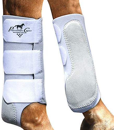 Professional's Choice Equine Easy-Fit Vorderbein-Schiene, Klettverschluss, paarweise verkauft, Einheitsgröße, Weiß