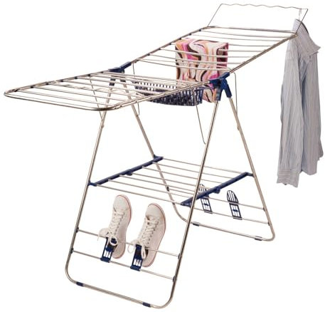OSE FACILITYS - Étendoir à Linge INOX avec Porte cintres