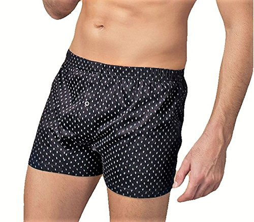 Nottingham N. 3 Boxer Fondo Scuro Uomo in Cotone Mercerizzato Underwear - Apertura Anteriore, Chiusura Bottone ED Elastico Foderato. Disponibile in Fantasie assortite con Fondo Scuro
