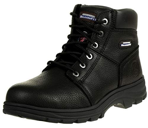 Skechers Workshire, Stivali per lavori industriali Uomo, Black Embossed Leather, 42 EU