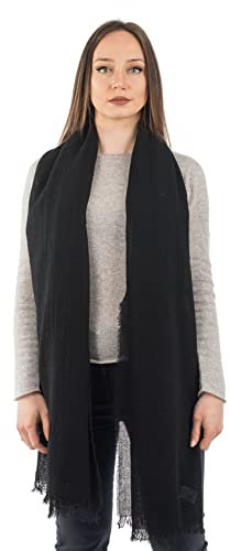 Dalle Piane Cashmere - Pashmina aus 100% Kaschmir - Made in Italy - für Frau, Farbe: Schwarz, Einheitsgröße