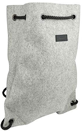 BIOZOYG Backpack BOBO umweltfreundlicher Filz Rucksack Damen und Herren aus 100% Natur-Filzwolle (Merinowolle) I Leichter Alltags-Rucksack mit Kordel Made in Germany - 35 x 43 x 12 cm hellmeliert
