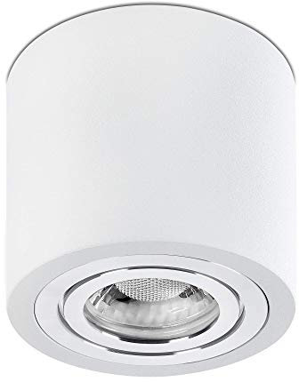 lambado® LED Aufbaustrahler IP44/Deckenstrahler Set inkl. 230V GU10 Spots dimmbar - Wasserschutz für Bad & Außen - Aufbauleuchte für Feuchtraum in weiss