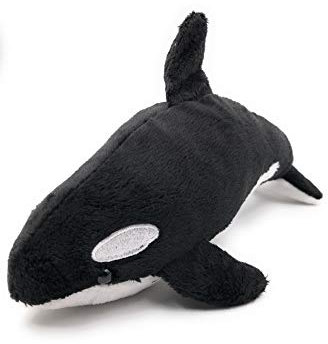 Onwomania Plüschtier Kuscheltier Stoff Tier Orca Delfin schwarz Delphin 22 cm