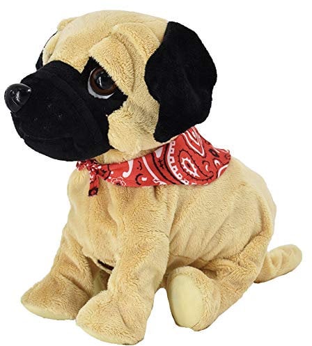 WEofferwhatYOUwant Roboterhund - Pug Daddy - Interaktiver Plüsch Elektronischer Spielzeughund mit Klang Berührungsempfindlichkeit - Klatschen oder Berühren Macht 8 Trick Positionen - 18+ Monate