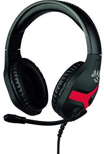 Konix Mythics Casque Gaming Filaire Nemesis pour Nintendo Switch - Microphone 45° - Câble 1,5 m - Prise Jack 3,5 mm - Noir et Rouge