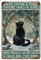 GDRAY Metallschild Vintage Schwarz Katze Once Upon A Time Werbeplakat Geschenk für Männer für Keller, Café, Bar, Kneipe, Wanddekoration