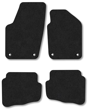 VW Fox (2006-2012) Car Mats Accessories Tailored Fit Carpet Floor Mats Non Slip Black Trim Full Coverage Compatible Accessory Front Rear Set Anti Slip Granulated Backing Hand-Finished Clips