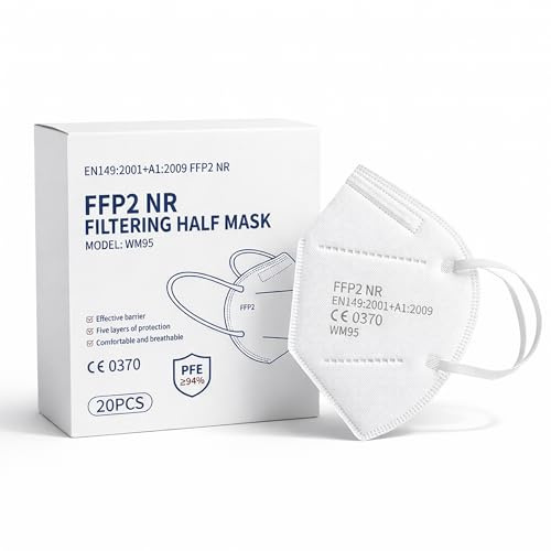 Nationwide Paper FFP2 Face Masks – CE Certified 0370, 5 Layer High Filtration Respirator Mask, Individually Wrapped, Breathable WN95 Style Dust Protection Masks for Work & Travel