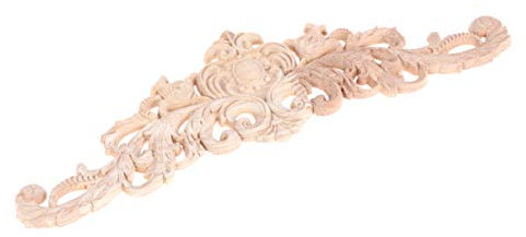 EXCEART Gips Form Ornamente Geschnitzt Onlay- Geschnitzt Applique M?Bel Renovieren Tür Schrank Unlackiert Decor Rahmen Aufkleber (30X8cm) Ornamente Wanddeko