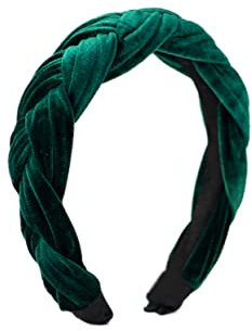 HABAC STUDIO - Stirnbänder für Damen, Haarschmuck für Damen, Haarbänder für Mädchen, Stirnbänder, Samt, geflochten, UK-Verkäufer (Grün)