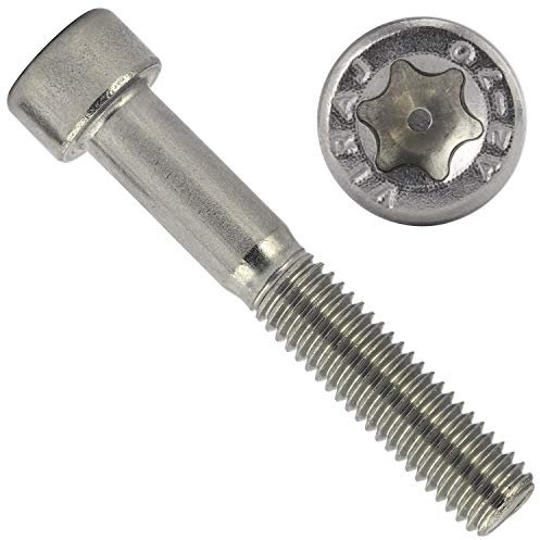 OPIOL QUALITY® Zylinderschrauben mit Innensechsrund (TORX) DIN 912 / ISO 14579 M8x40 mm aus Edelstahl A2 V2A (4 Stück) Zylinderkopf Zylinderkopfschrauben Schrauben Zylinder