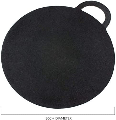 Round Cast Iron Non Stick Finish Baking Stone - 30 cm, Non Flat Surface