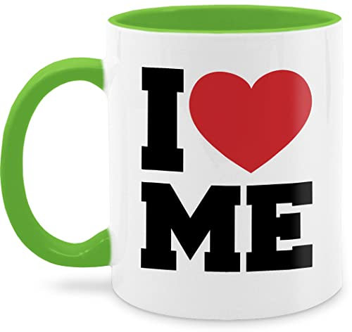 Tasse Tassen 325ml - Statement - I love me - Selbstverliebt | Narzissmus | Ich liebe mich | Love myself - 325 ml - Hellgrün - groß kaffetassen sprüche statements like teetasse heart mug