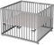 Sämann Laufgitter faltbar 100x100 cm mit Matratze - PREMIUM - stufenlos höhenverstellbar - Laufstall klappbar - Baby Buche grau