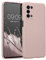 kwmobile Carcasa Compatible con OPPO A74 (5G) / A54 (5G) Funda - Bordes elevados anticaídas - Case de TPU y Silicona con Interior de Microfibra - Beige Rosa Claro